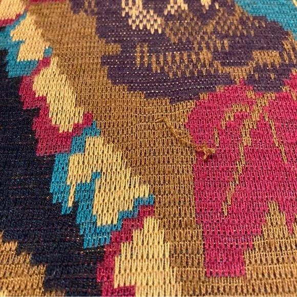 Vintage 80’s 90’s Colorful Floral Paisley Sweater Retro Funky Gold Men’s Large - Picture 4 of 9